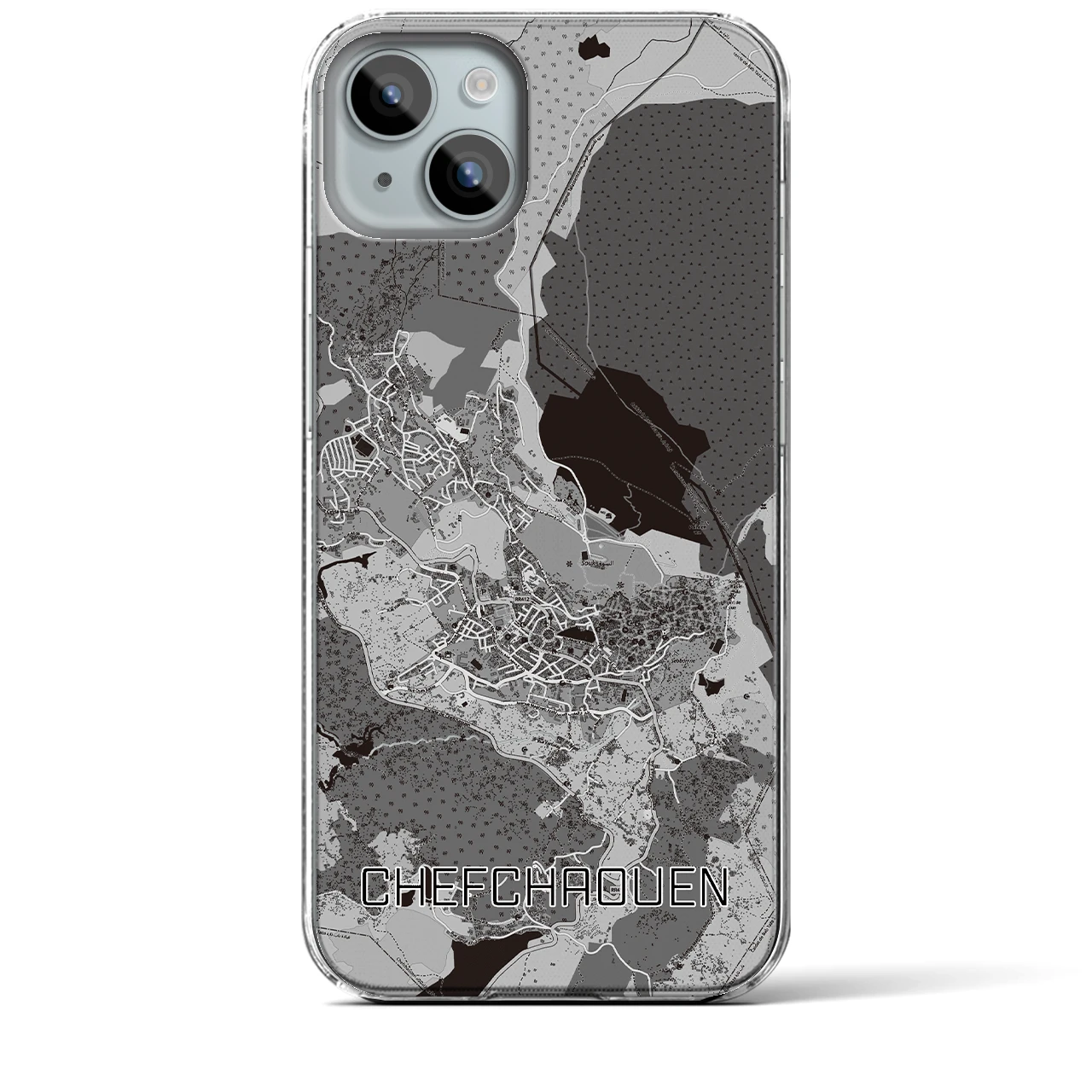 【シャウエン（モロッコ）】地図柄iPhoneケース（クリアタイプ）