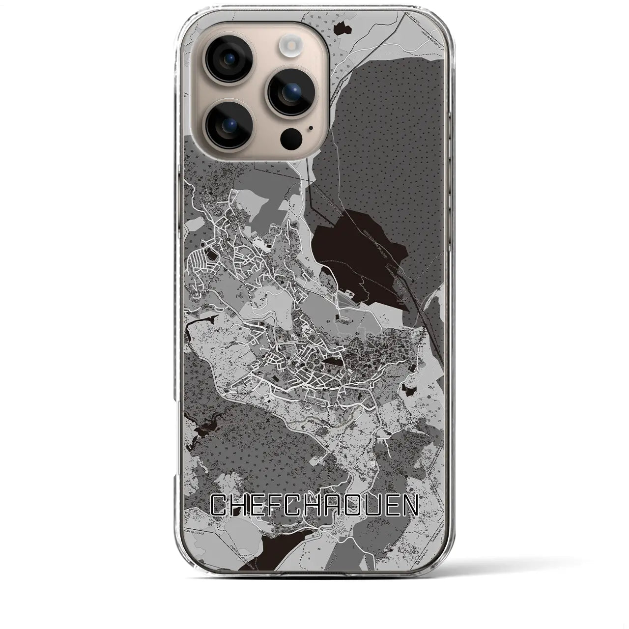 【シャウエン（モロッコ）】地図柄iPhoneケース（クリアタイプ）