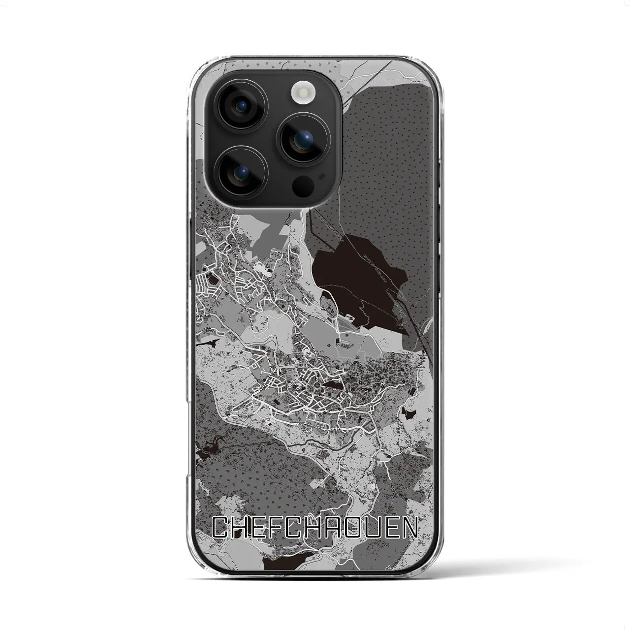 【シャウエン（モロッコ）】地図柄iPhoneケース（クリアタイプ）
