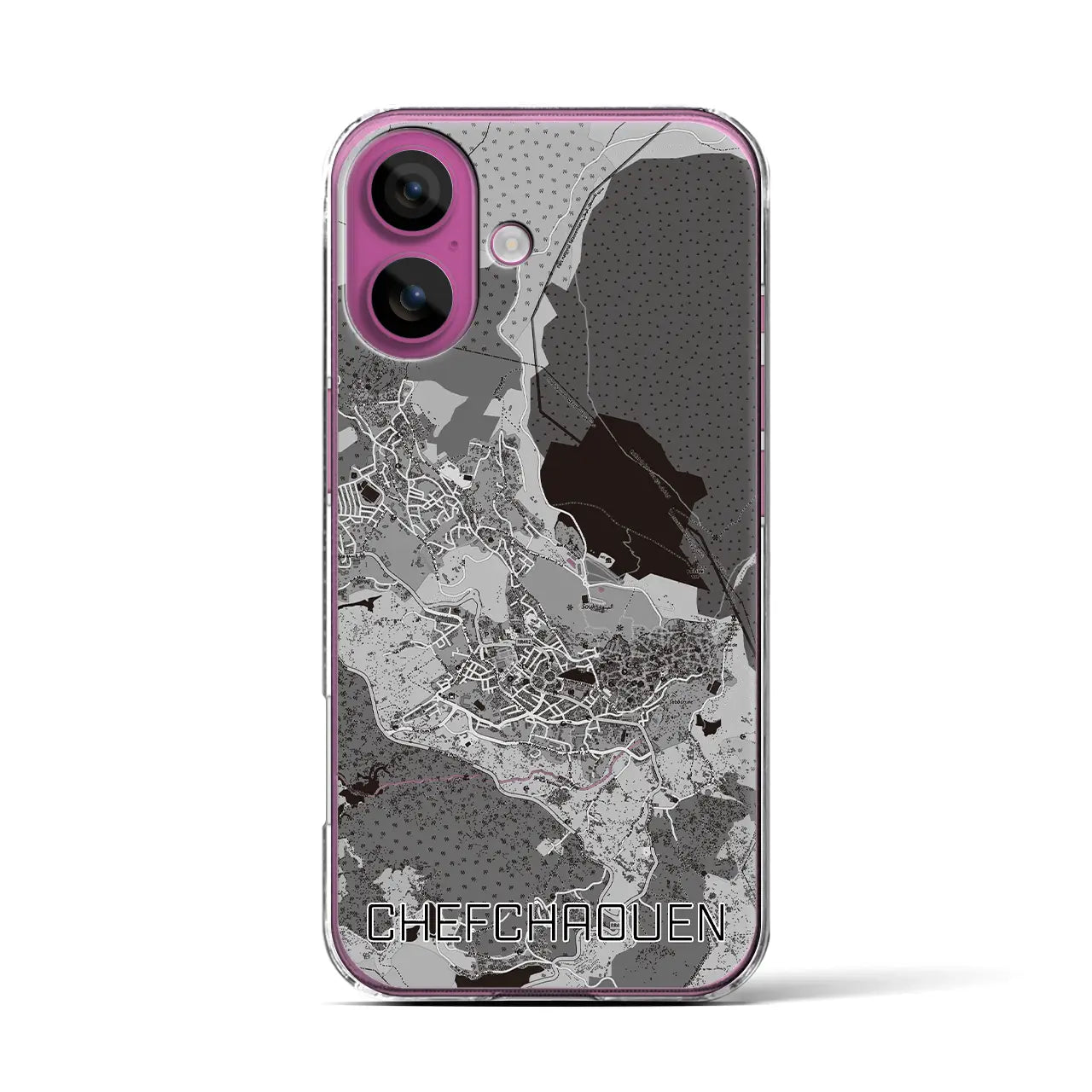 【シャウエン（モロッコ）】地図柄iPhoneケース（クリアタイプ）