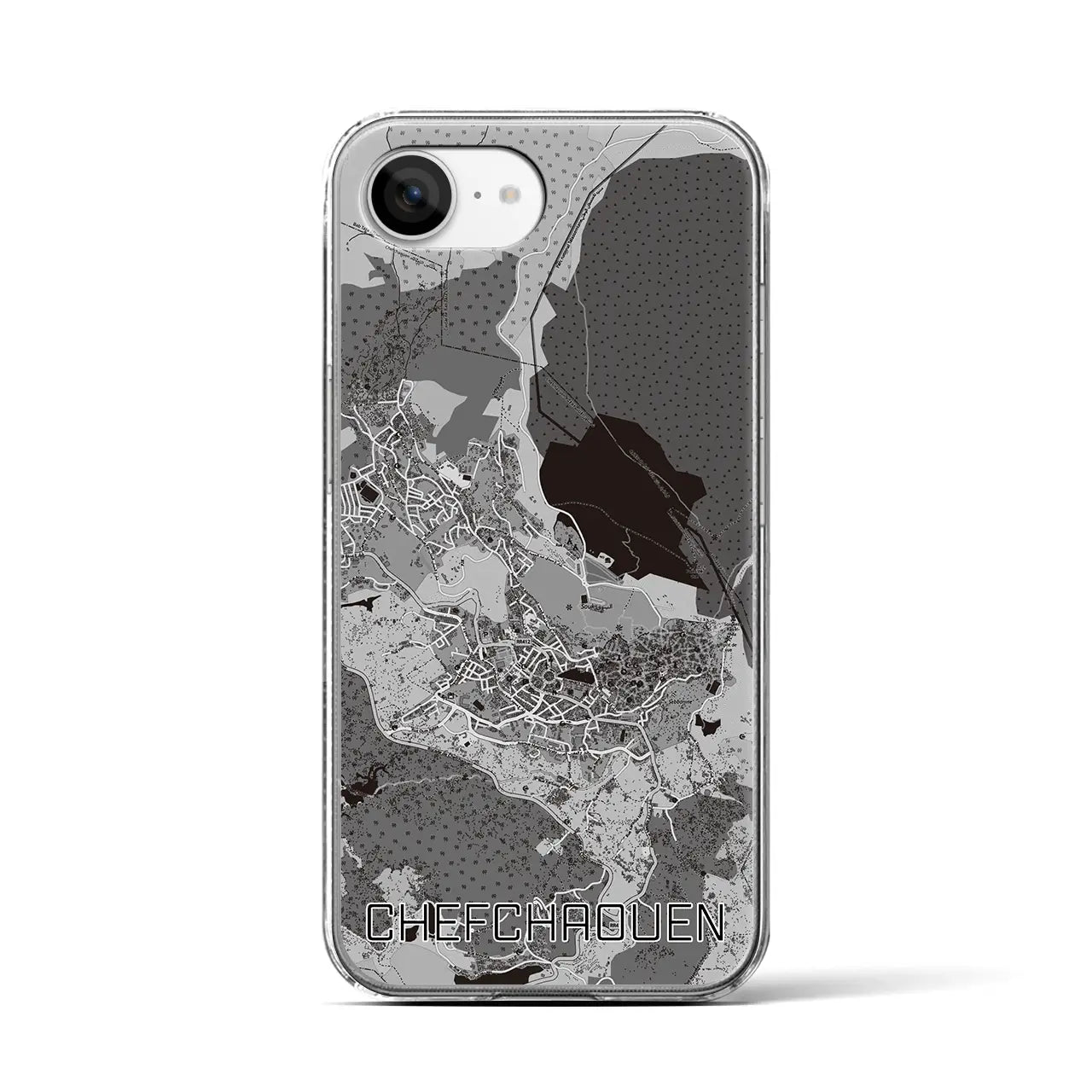 【シャウエン（モロッコ）】地図柄iPhoneケース（クリアタイプ）