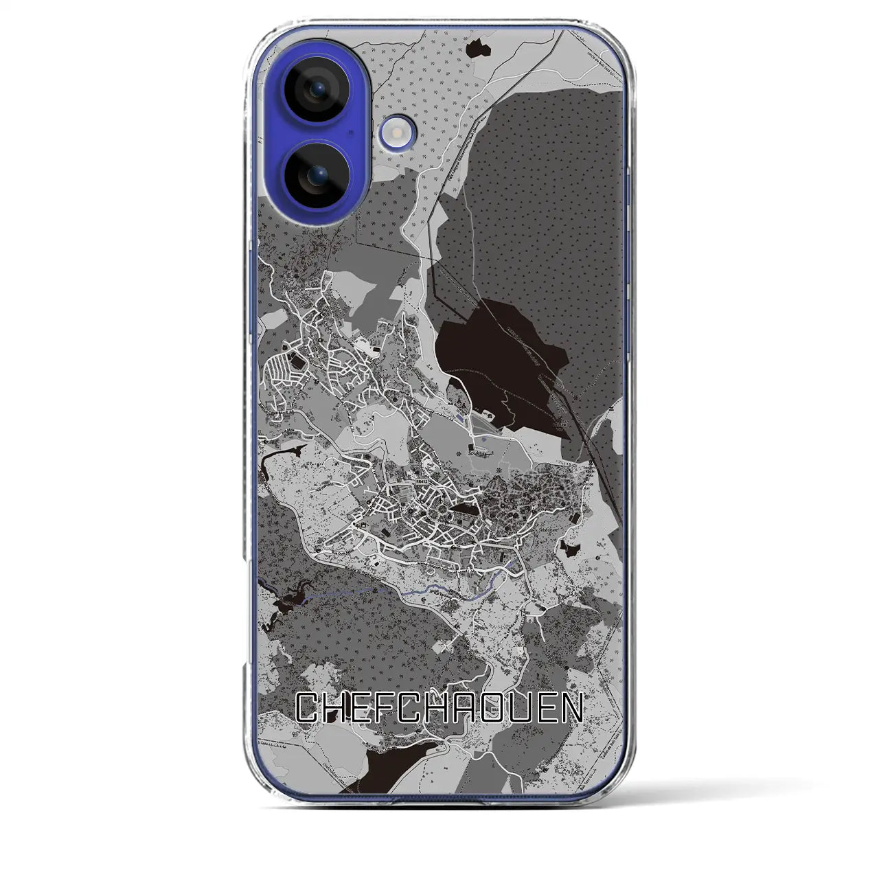 【シャウエン（モロッコ）】地図柄iPhoneケース（クリアタイプ）