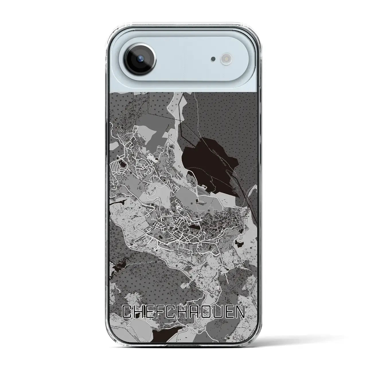 【シャウエン（モロッコ）】地図柄iPhoneケース（クリアタイプ）