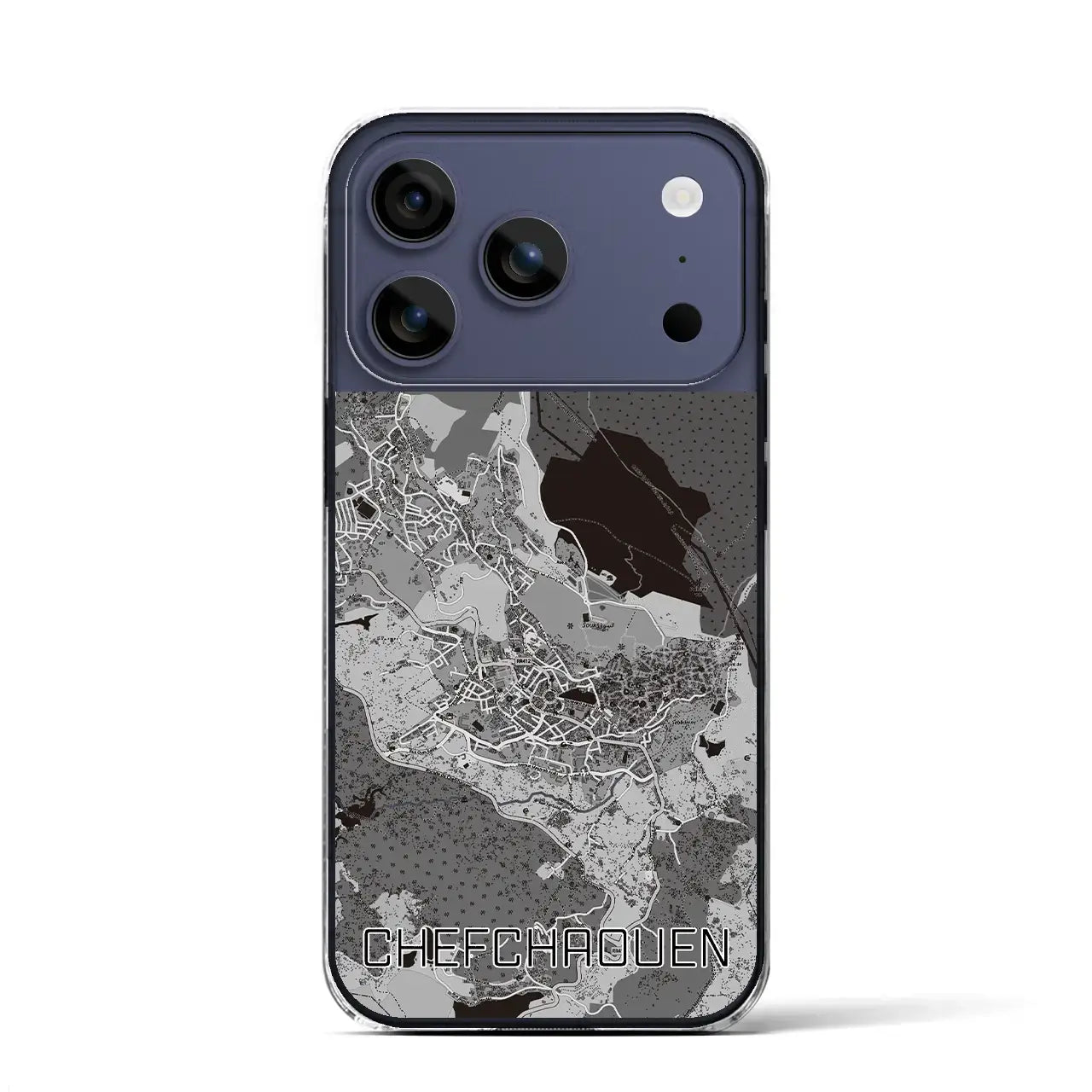【シャウエン（モロッコ）】地図柄iPhoneケース（クリアタイプ）