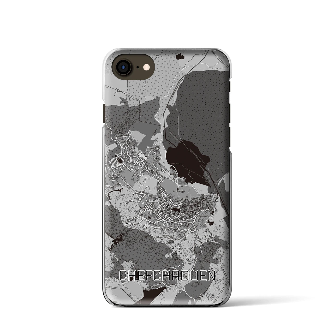 【シャウエン（モロッコ）】地図柄iPhoneケース（クリアタイプ）