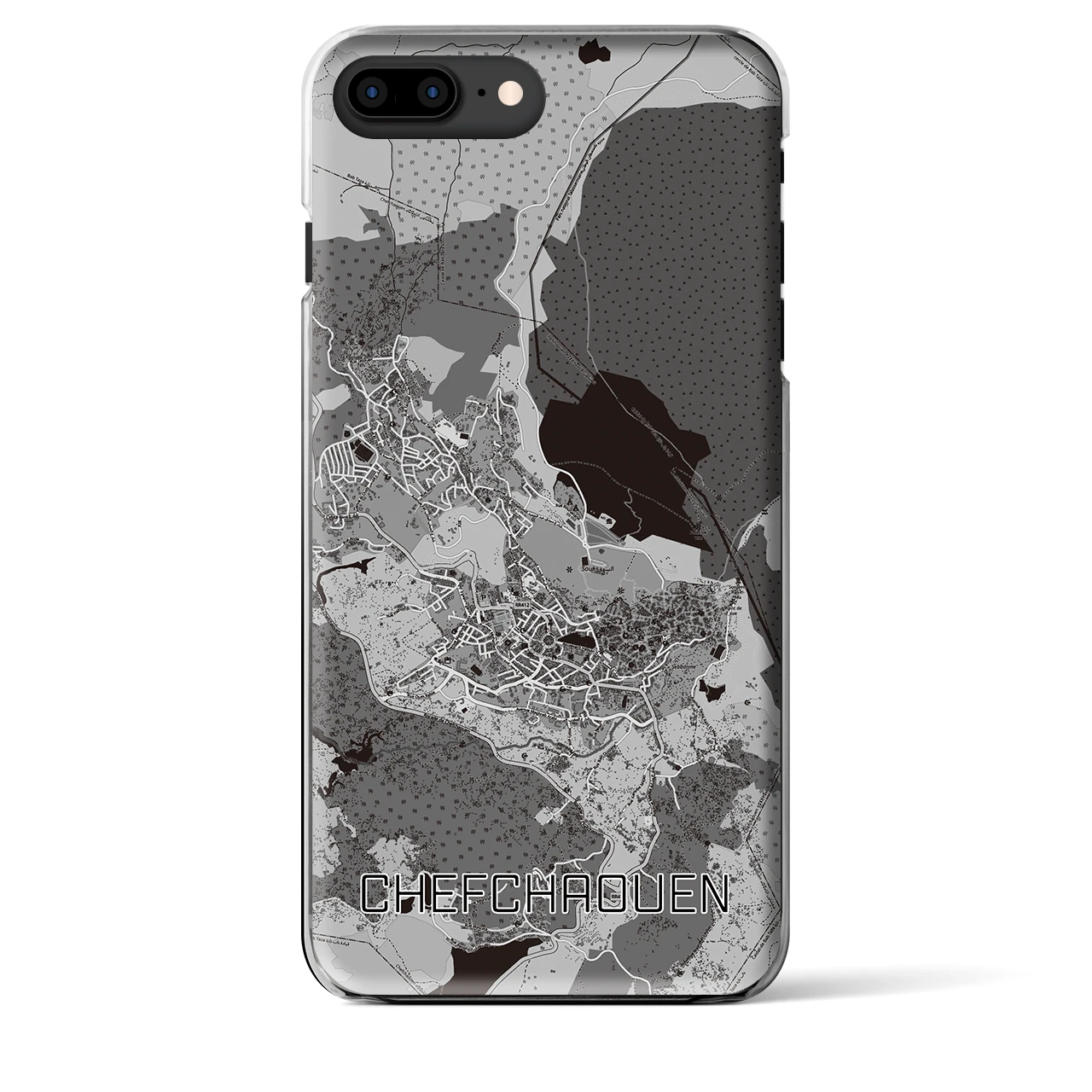【シャウエン（モロッコ）】地図柄iPhoneケース（クリアタイプ）