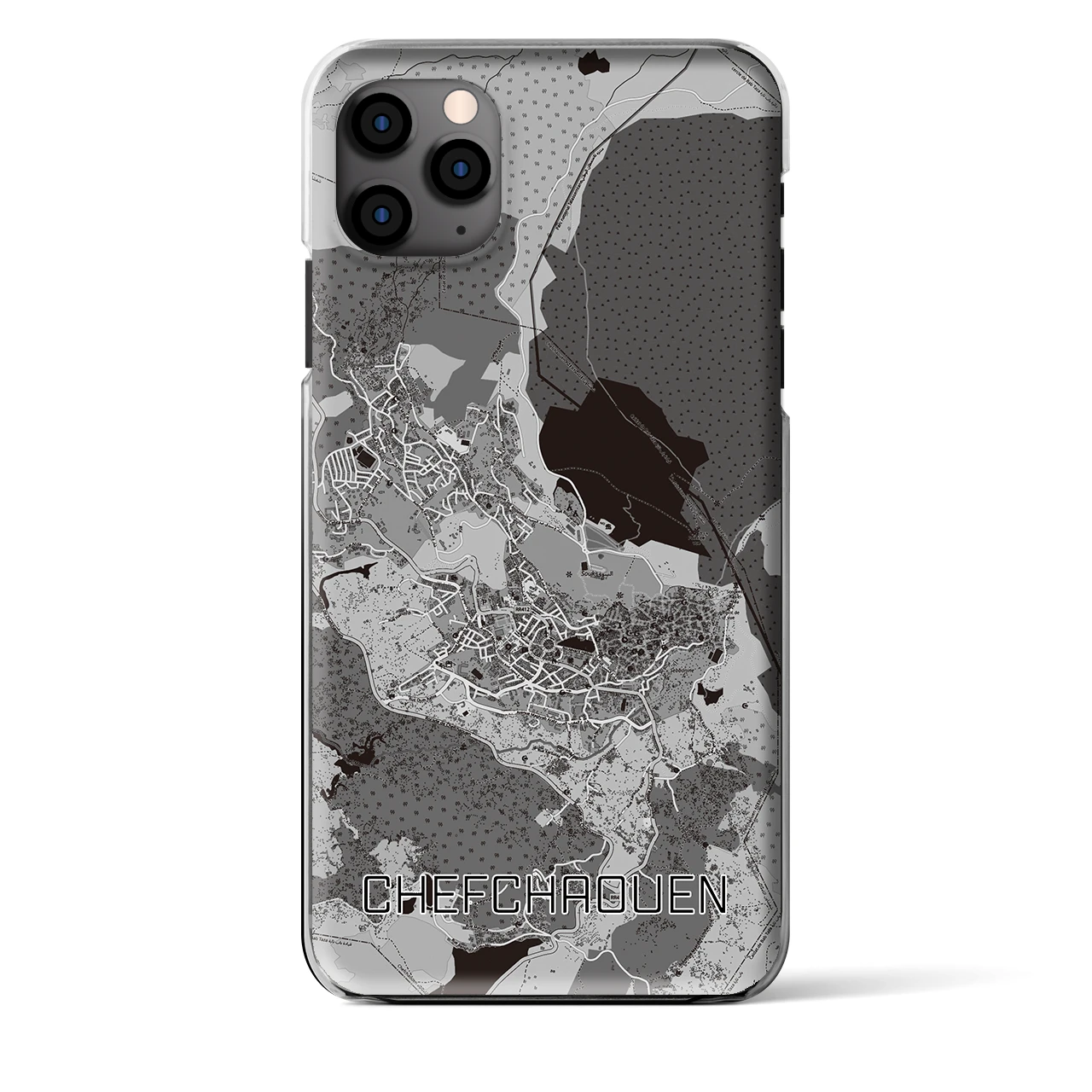 【シャウエン（モロッコ）】地図柄iPhoneケース（クリアタイプ）