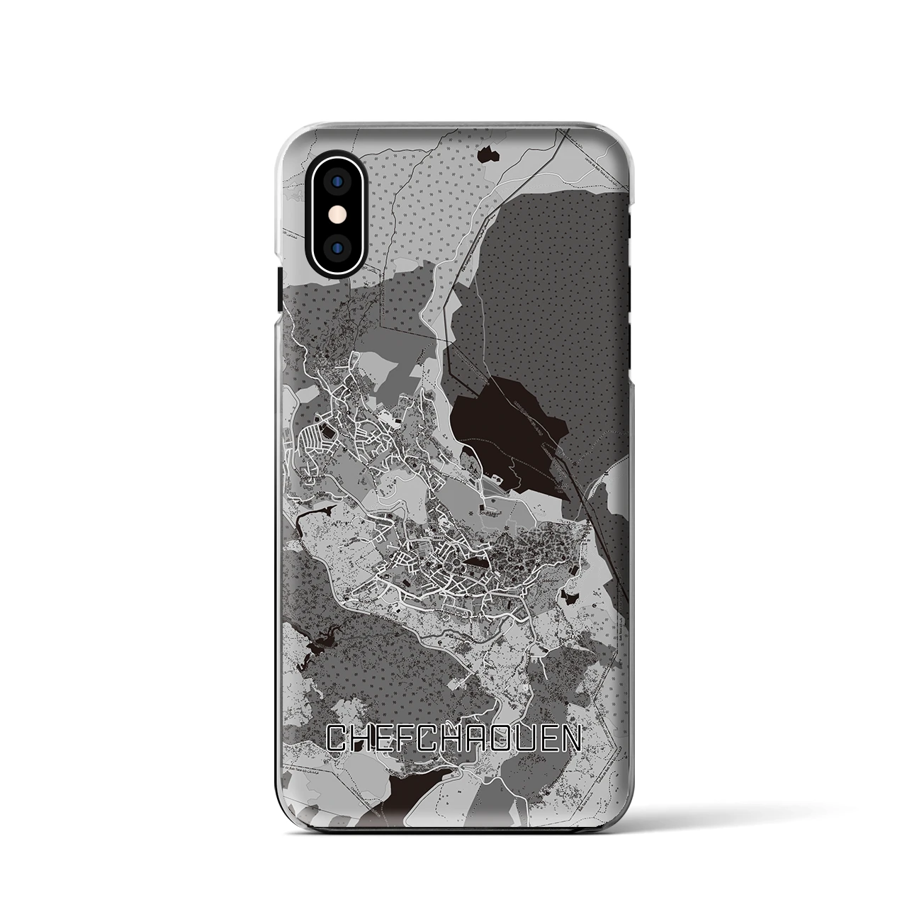 【シャウエン（モロッコ）】地図柄iPhoneケース（クリアタイプ）