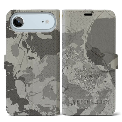 【シャウエン（モロッコ）】地図柄iPhoneケース（手帳タイプ）