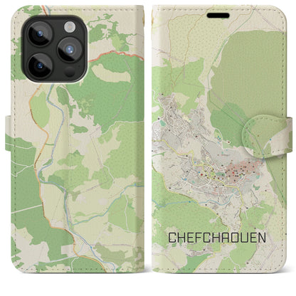 【シャウエン（モロッコ）】地図柄iPhoneケース（手帳タイプ）ナチュラル・iPhone 15 Pro Max 用