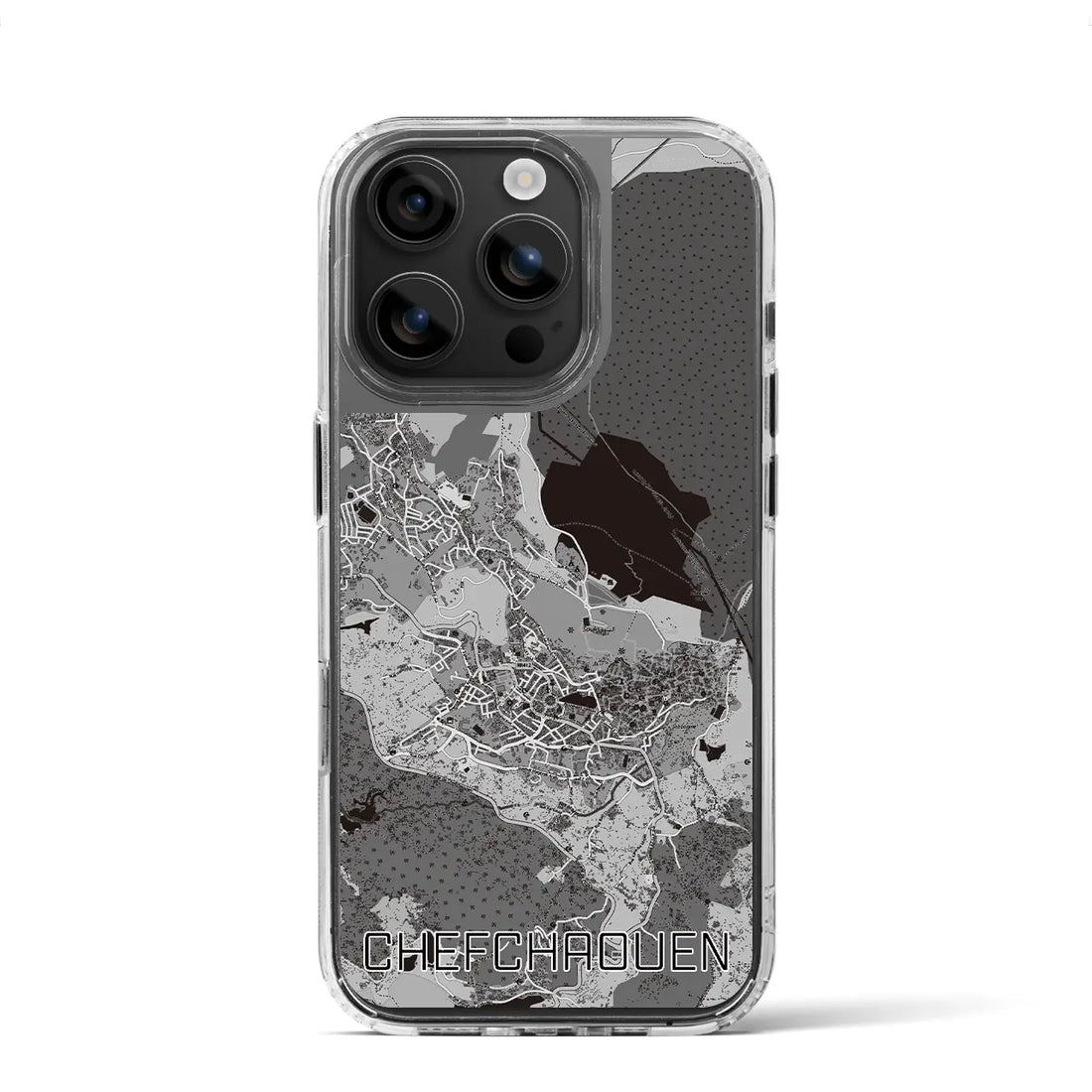 【シャウエン（モロッコ）】地図柄iPhoneケース（MagSafeタイプ）