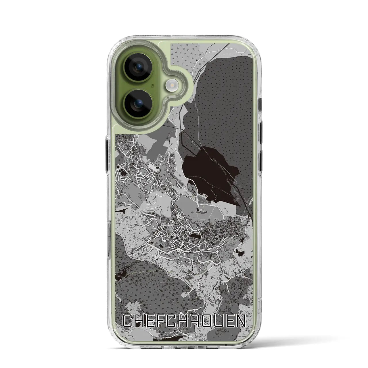 【シャウエン（モロッコ）】地図柄iPhoneケース（MagSafeタイプ）