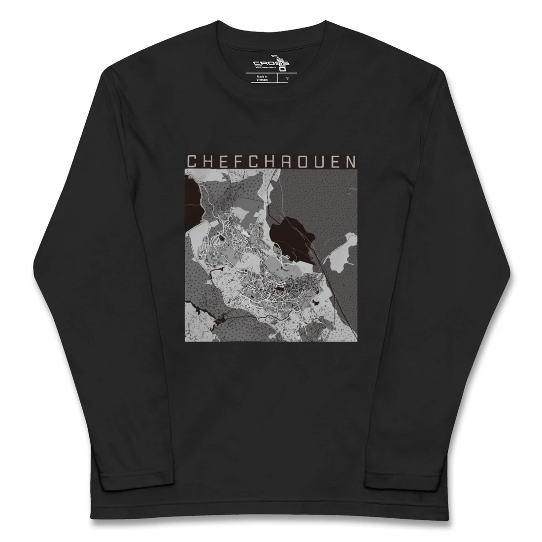 【シャウエン（モロッコ）】地図柄ロングスリーブTシャツ
