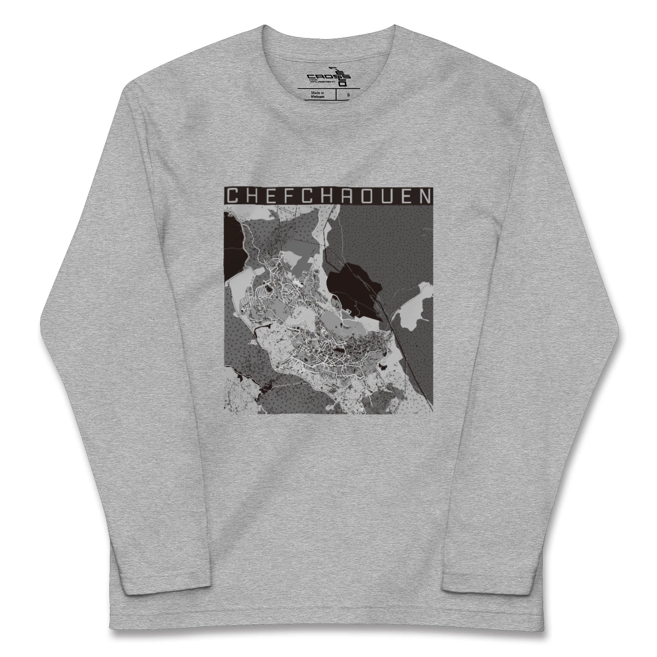 【シャウエン（モロッコ）】地図柄ロングスリーブTシャツ