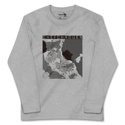 【シャウエン（モロッコ）】地図柄ロングスリーブTシャツ