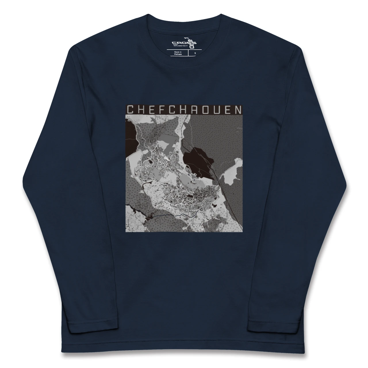 【シャウエン（モロッコ）】地図柄ロングスリーブTシャツ