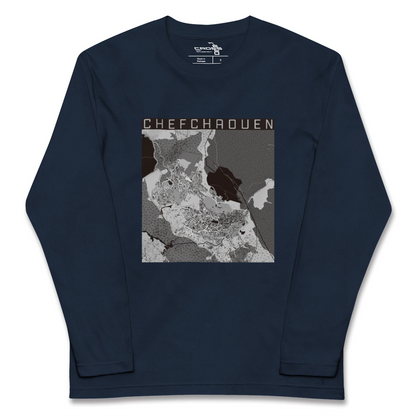【シャウエン（モロッコ）】地図柄ロングスリーブTシャツ