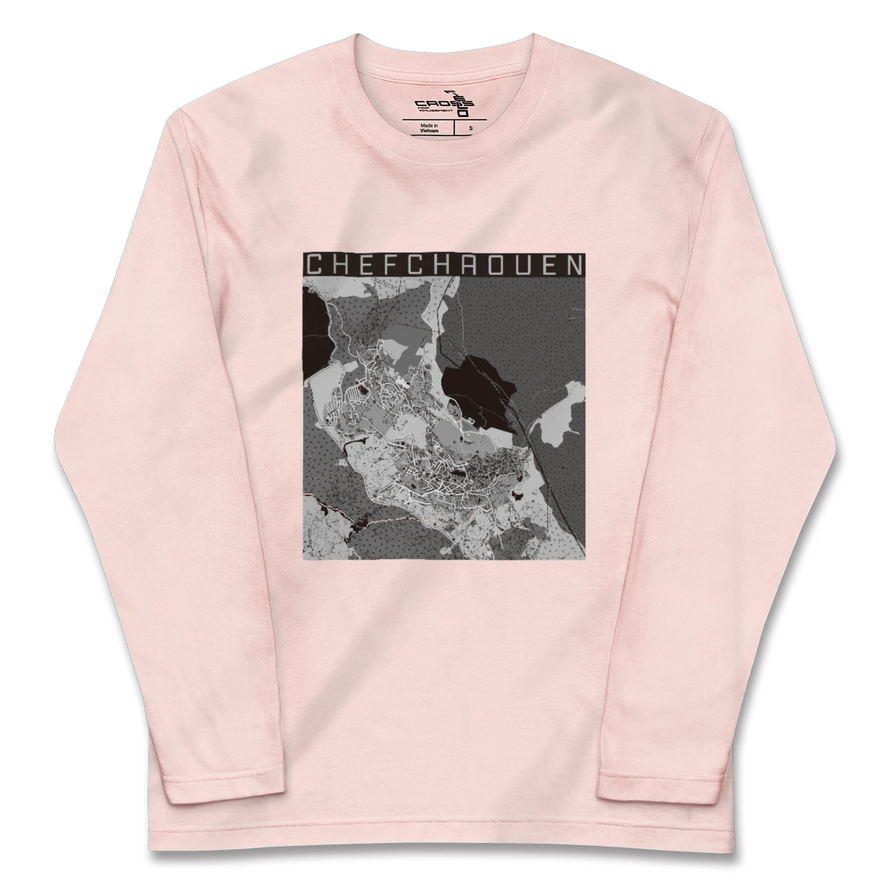 【シャウエン（モロッコ）】地図柄ロングスリーブTシャツ