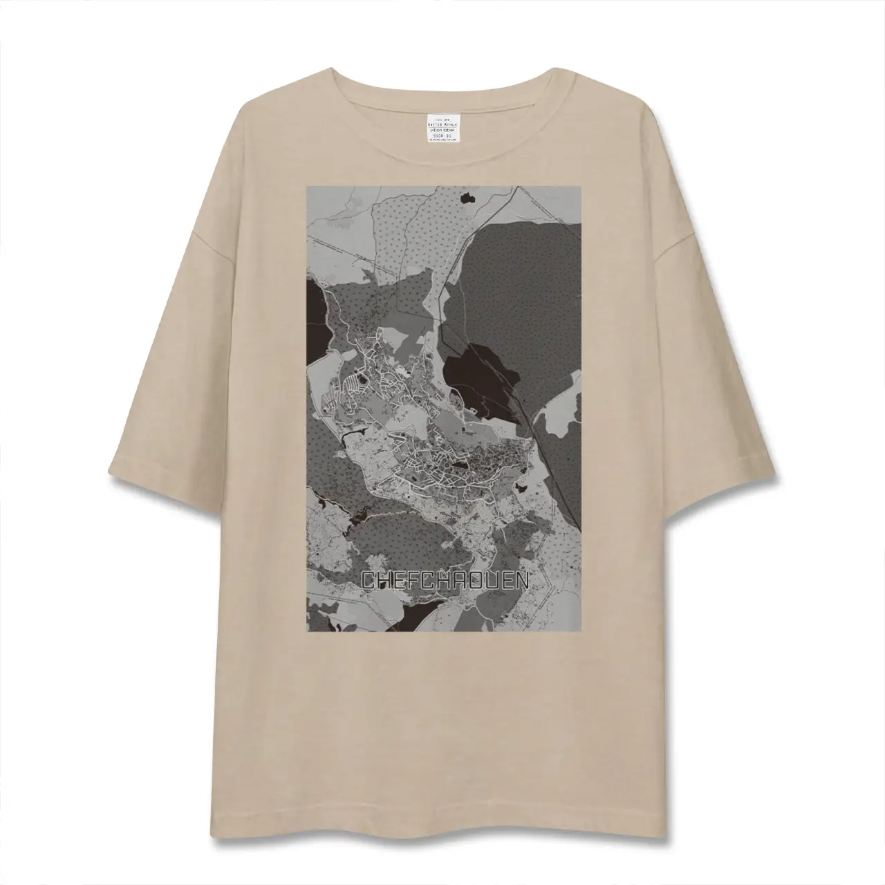 【シャウエン（モロッコ）】地図柄ビッグシルエットTシャツ