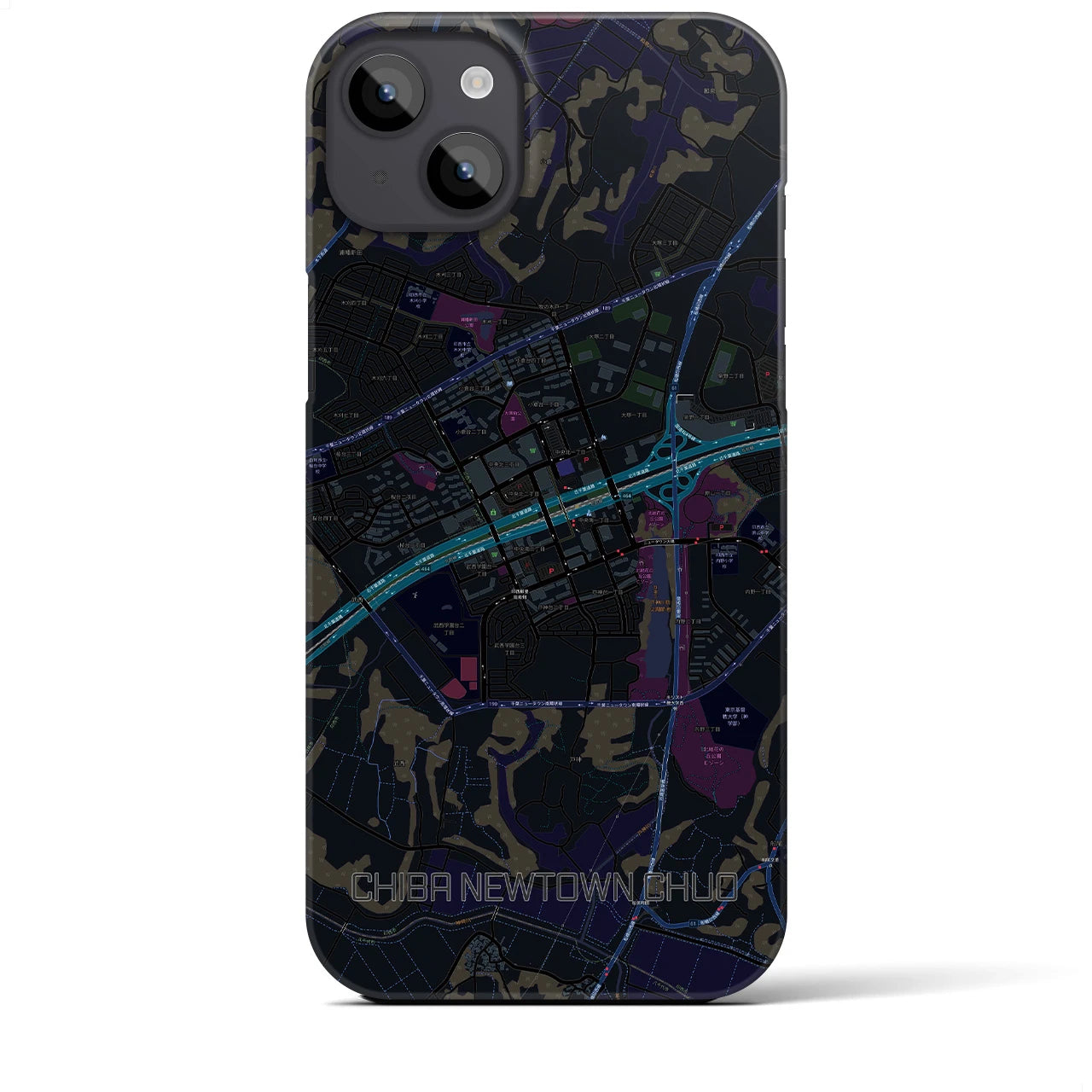 【千葉ニュータウン中央（千葉県）】地図柄iPhoneケース（バックカバータイプ）