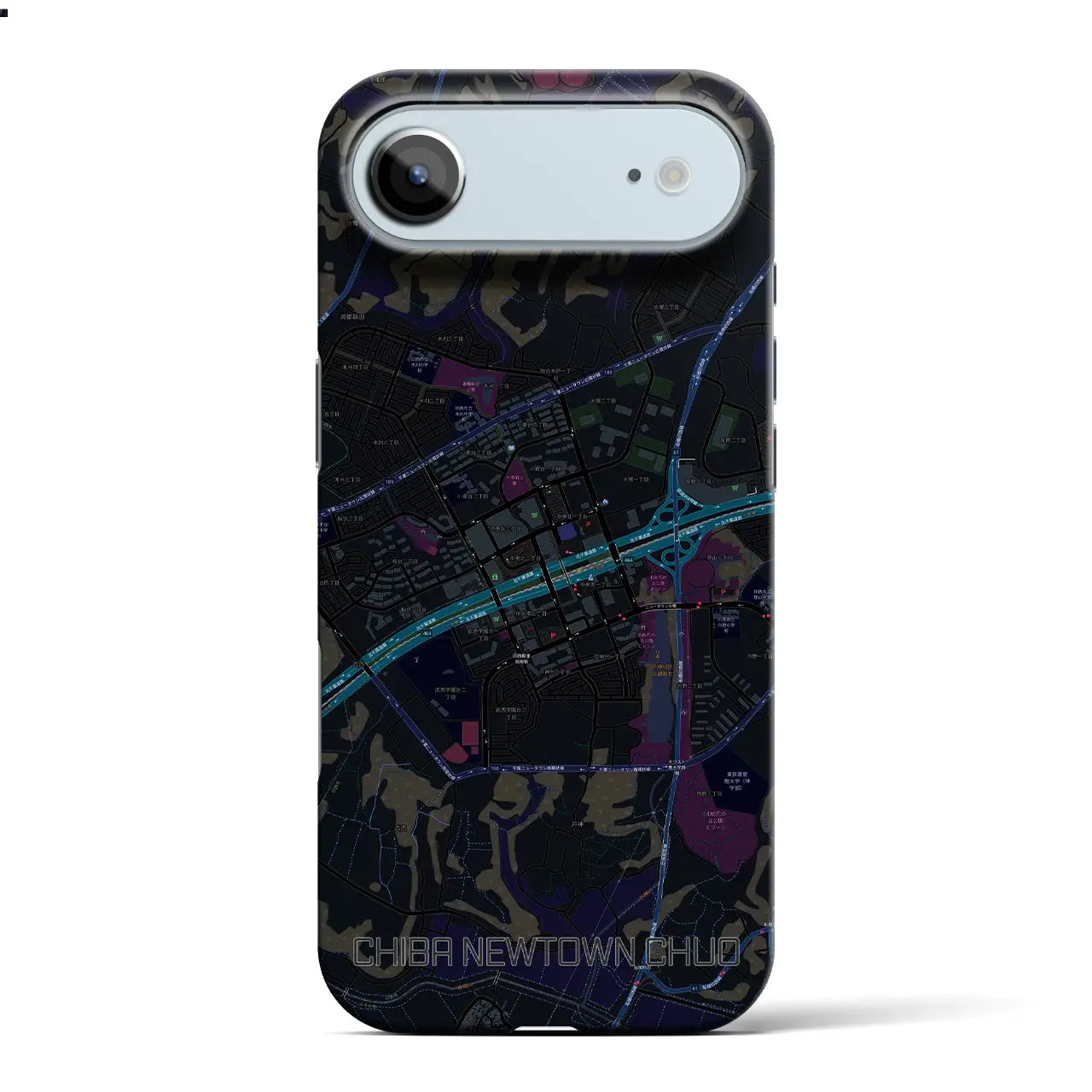 【千葉ニュータウン中央（千葉県）】地図柄iPhoneケース（バックカバータイプ）