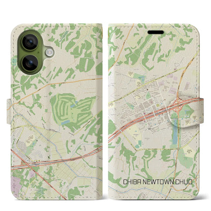 【千葉ニュータウン中央（千葉県）】地図柄iPhoneケース（手帳タイプ）