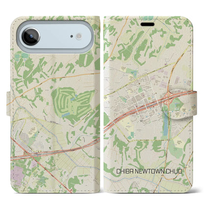 【千葉ニュータウン中央（千葉県）】地図柄iPhoneケース（手帳タイプ）