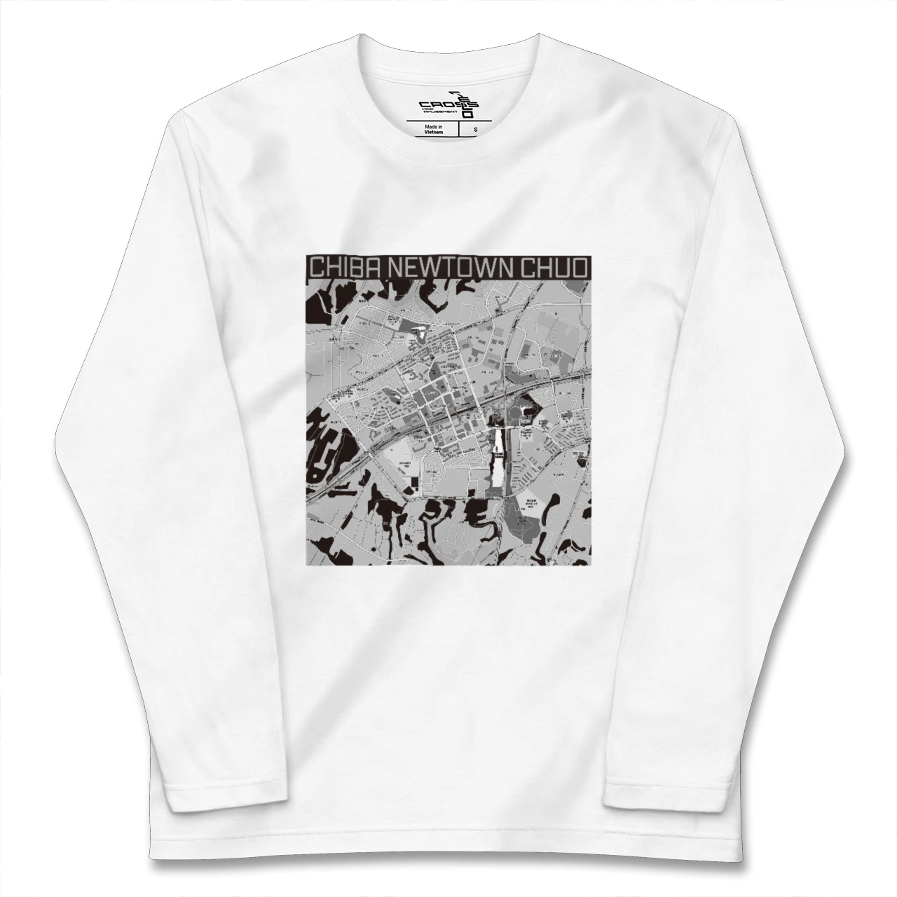 【千葉ニュータウン中央（千葉県）】地図柄ロングスリーブTシャツ