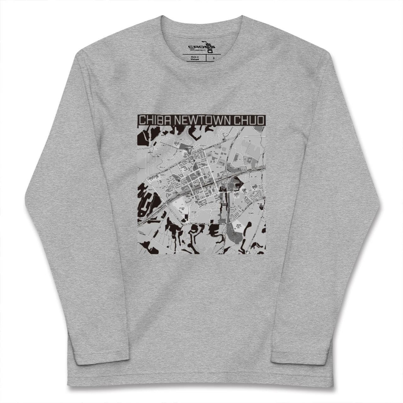 【千葉ニュータウン中央（千葉県）】地図柄ロングスリーブTシャツ