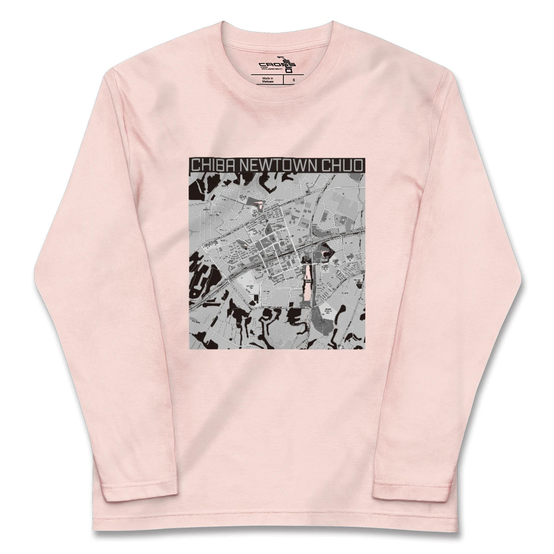 【千葉ニュータウン中央（千葉県）】地図柄ロングスリーブTシャツ
