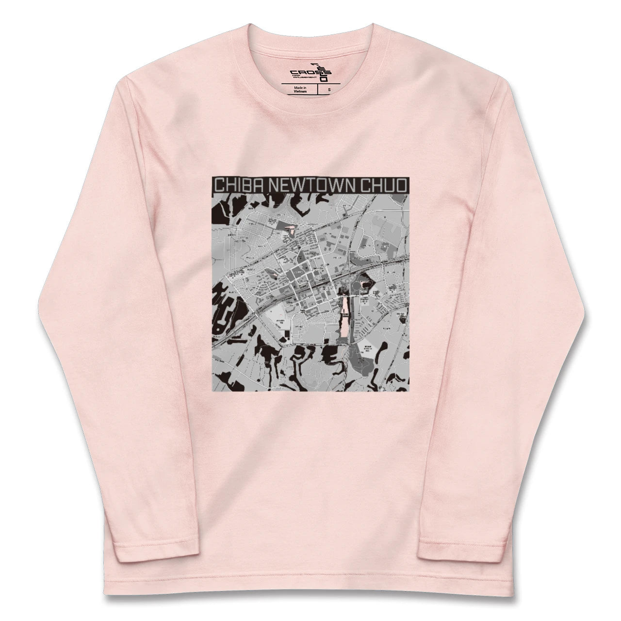 【千葉ニュータウン中央（千葉県）】地図柄ロングスリーブTシャツ
