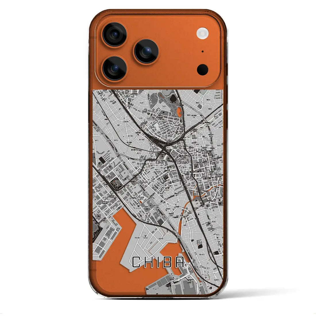 【千葉(千葉県)】地図柄iPhoneケース(クリアタイプ)モノトーン・iPhone 17 Pro Max 用