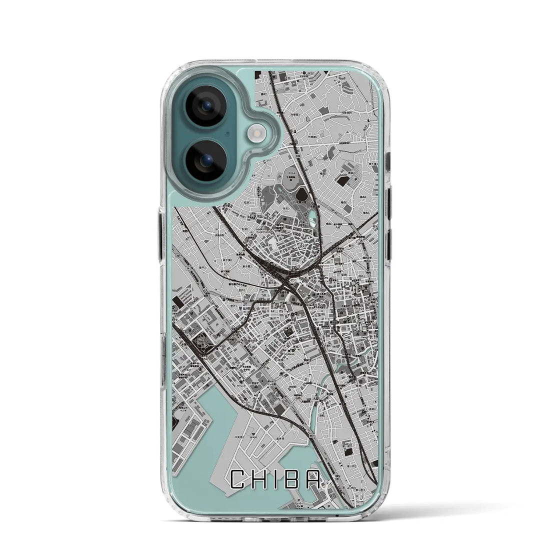 【千葉（千葉県）】地図柄iPhoneケース（MagSafeタイプ）モノトーン・iPhone 16 Pro 用
