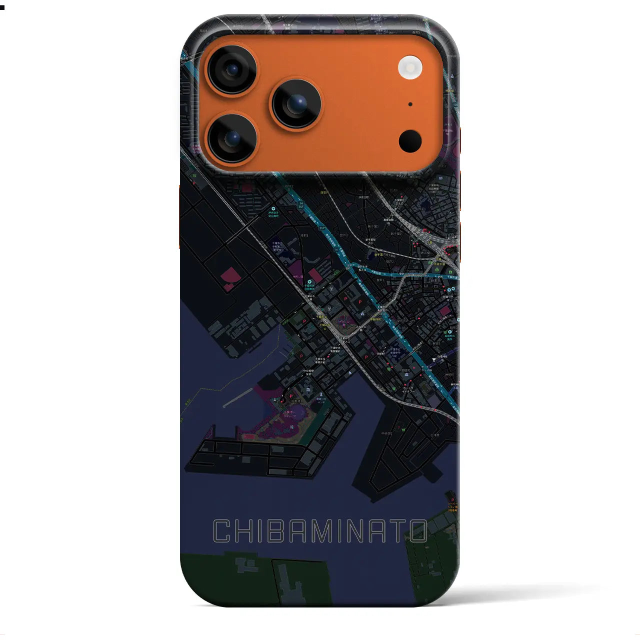 【千葉みなと（千葉県）】地図柄iPhoneケース（バックカバータイプ）