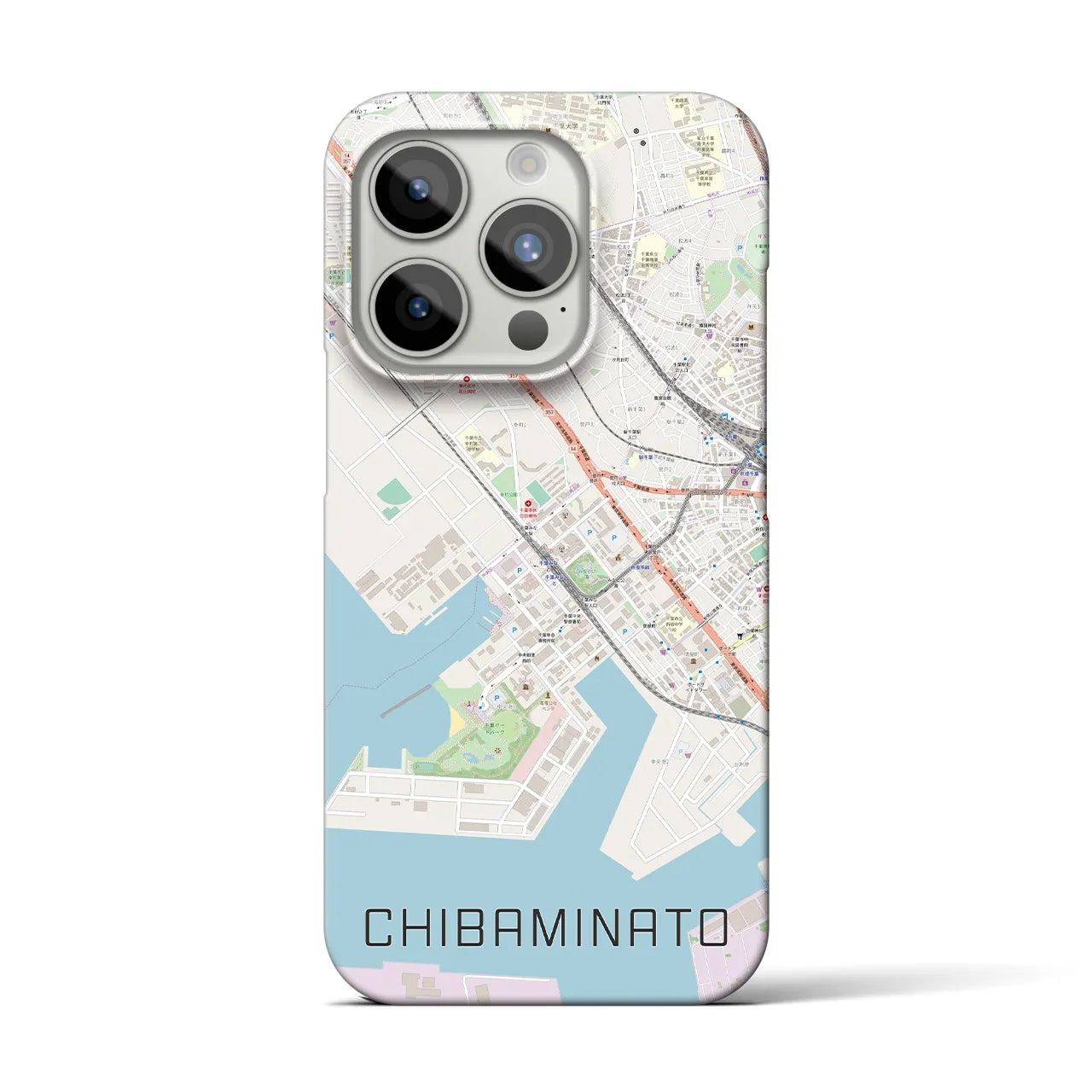 【千葉みなと（千葉県）】地図柄iPhoneケース（バックカバータイプ）