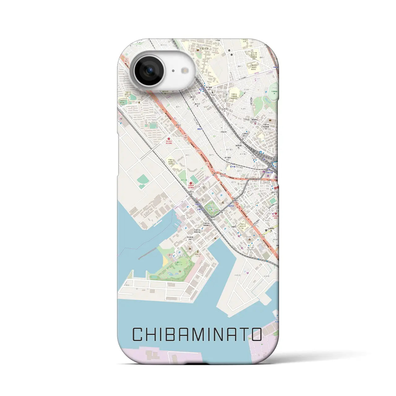 【千葉みなと（千葉県）】地図柄iPhoneケース（バックカバータイプ）
