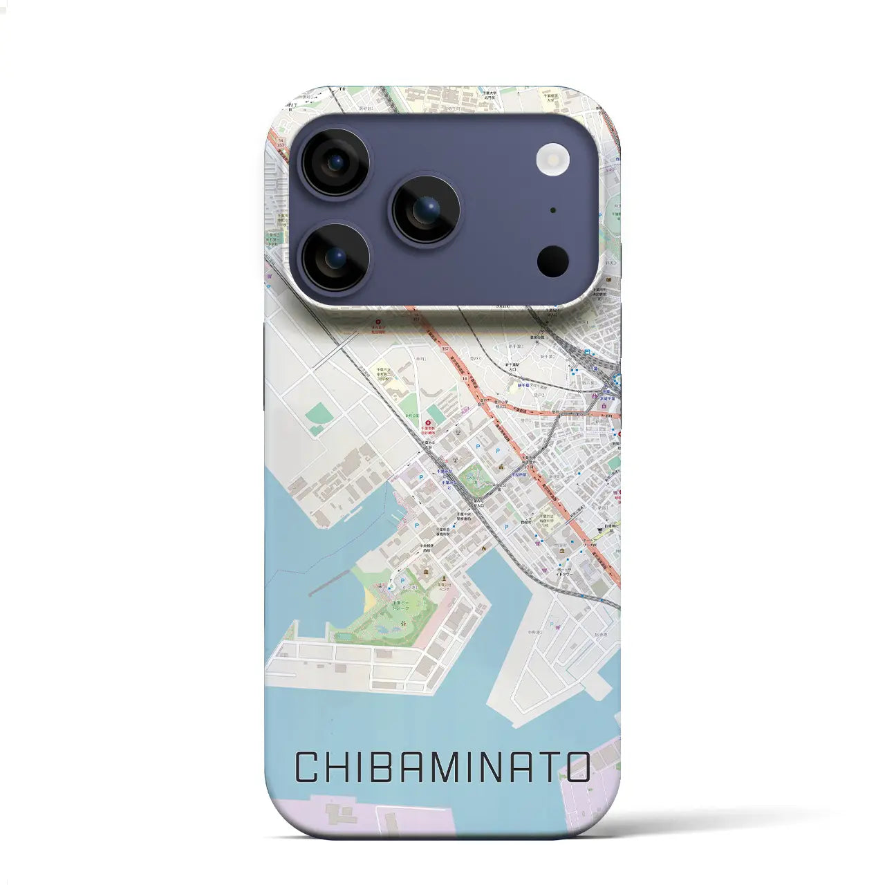【千葉みなと（千葉県）】地図柄iPhoneケース（バックカバータイプ）