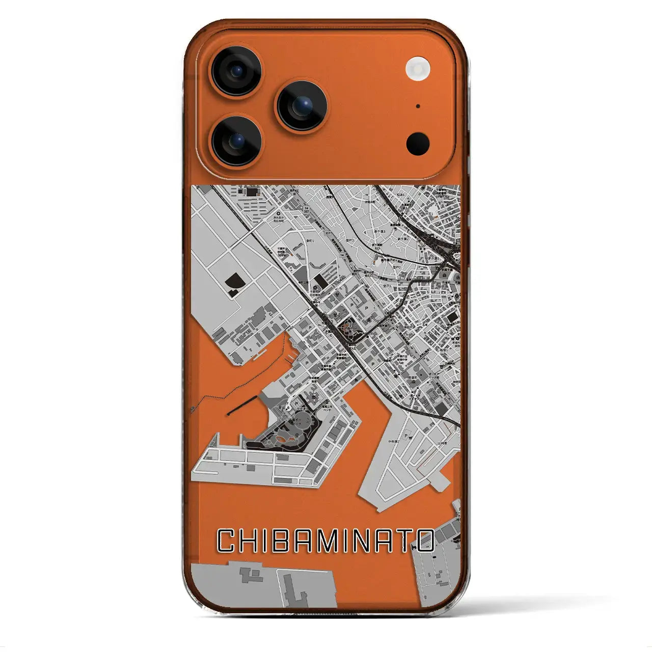 【千葉みなと（千葉県）】地図柄iPhoneケース（クリアタイプ）モノトーン・iPhone 17 Pro Max 用