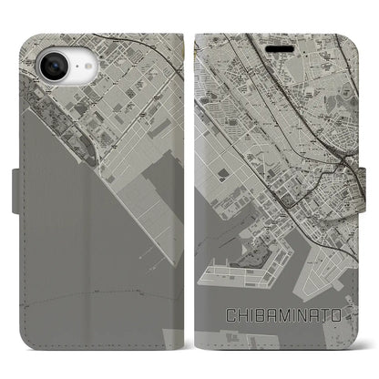 【千葉みなと（千葉県）】地図柄iPhoneケース（手帳タイプ）