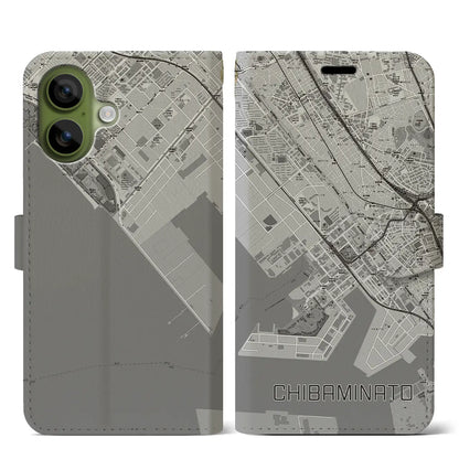 【千葉みなと（千葉県）】地図柄iPhoneケース（手帳タイプ）