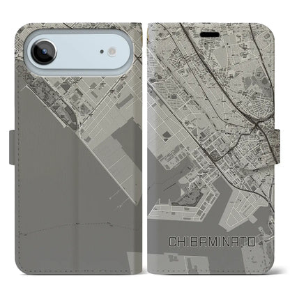 【千葉みなと（千葉県）】地図柄iPhoneケース（手帳タイプ）