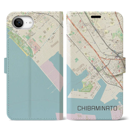 【千葉みなと（千葉県）】地図柄iPhoneケース（手帳タイプ）