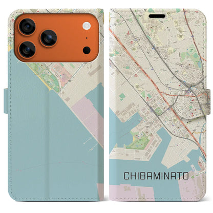 【千葉みなと（千葉県）】地図柄iPhoneケース（手帳タイプ）