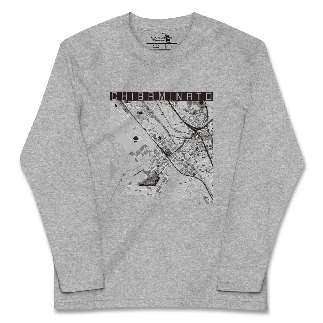 【千葉みなと(千葉県)】地図柄ロングスリーブTシャツ