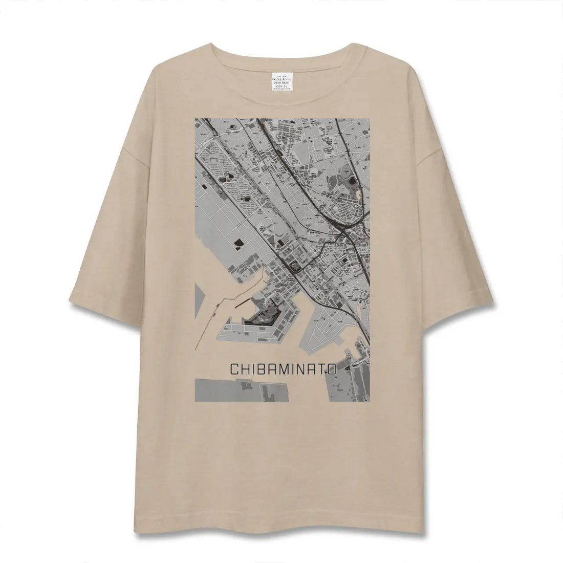 【千葉みなと（千葉県）】地図柄ビッグシルエットTシャツ