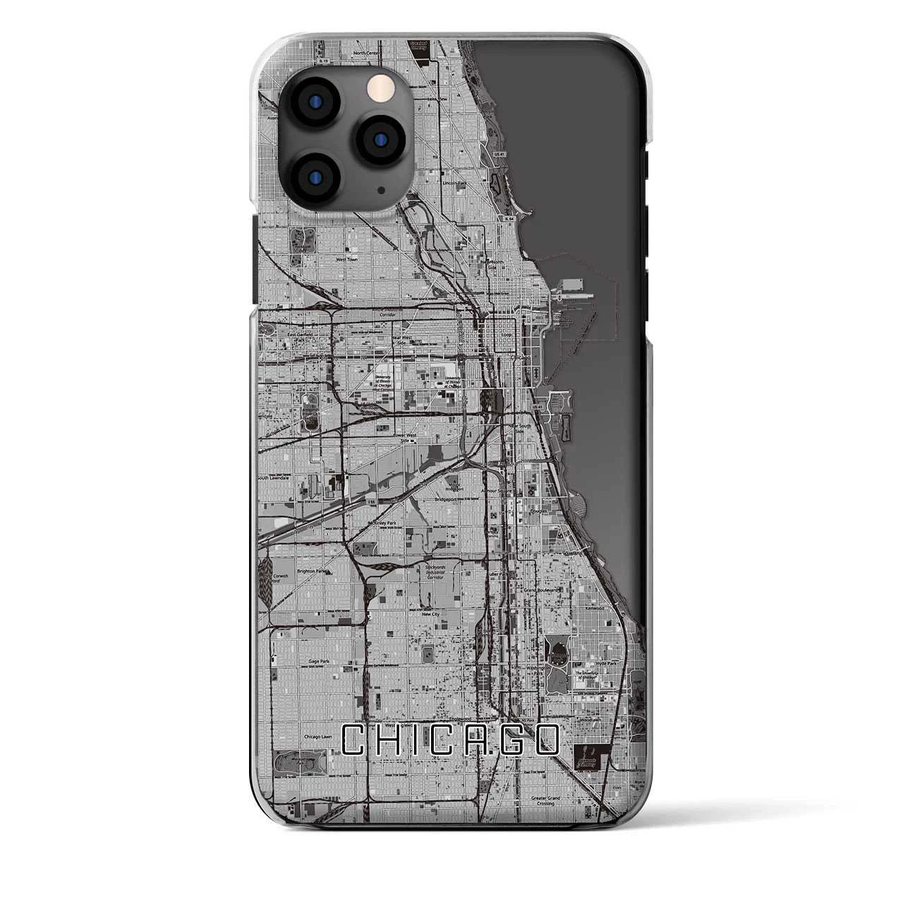 【シカゴ（アメリカ）】地図柄iPhoneケース（クリアタイプ）