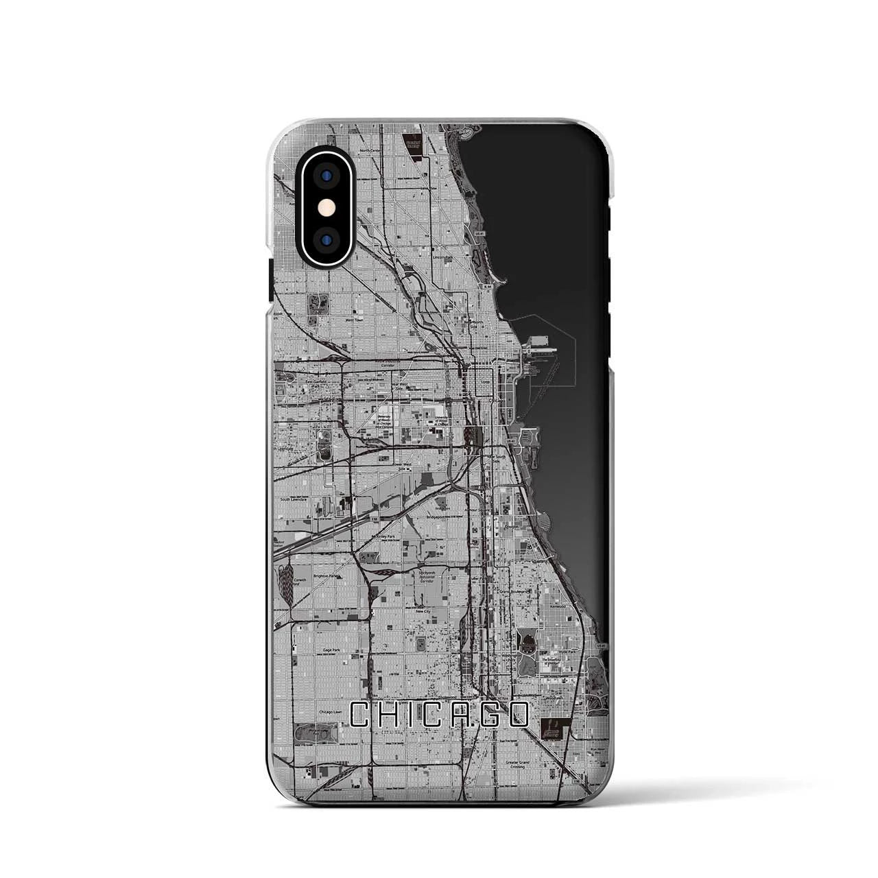 【シカゴ（アメリカ）】地図柄iPhoneケース（クリアタイプ）