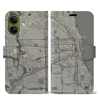 【シカゴ（アメリカ）】地図柄iPhoneケース（手帳タイプ）