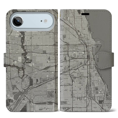 【シカゴ（アメリカ）】地図柄iPhoneケース（手帳タイプ）