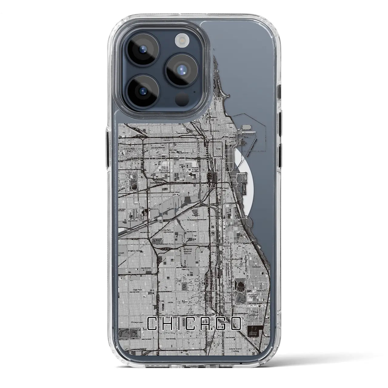 【シカゴ（アメリカ）】地図柄iPhoneケース（MagSafeタイプ）
